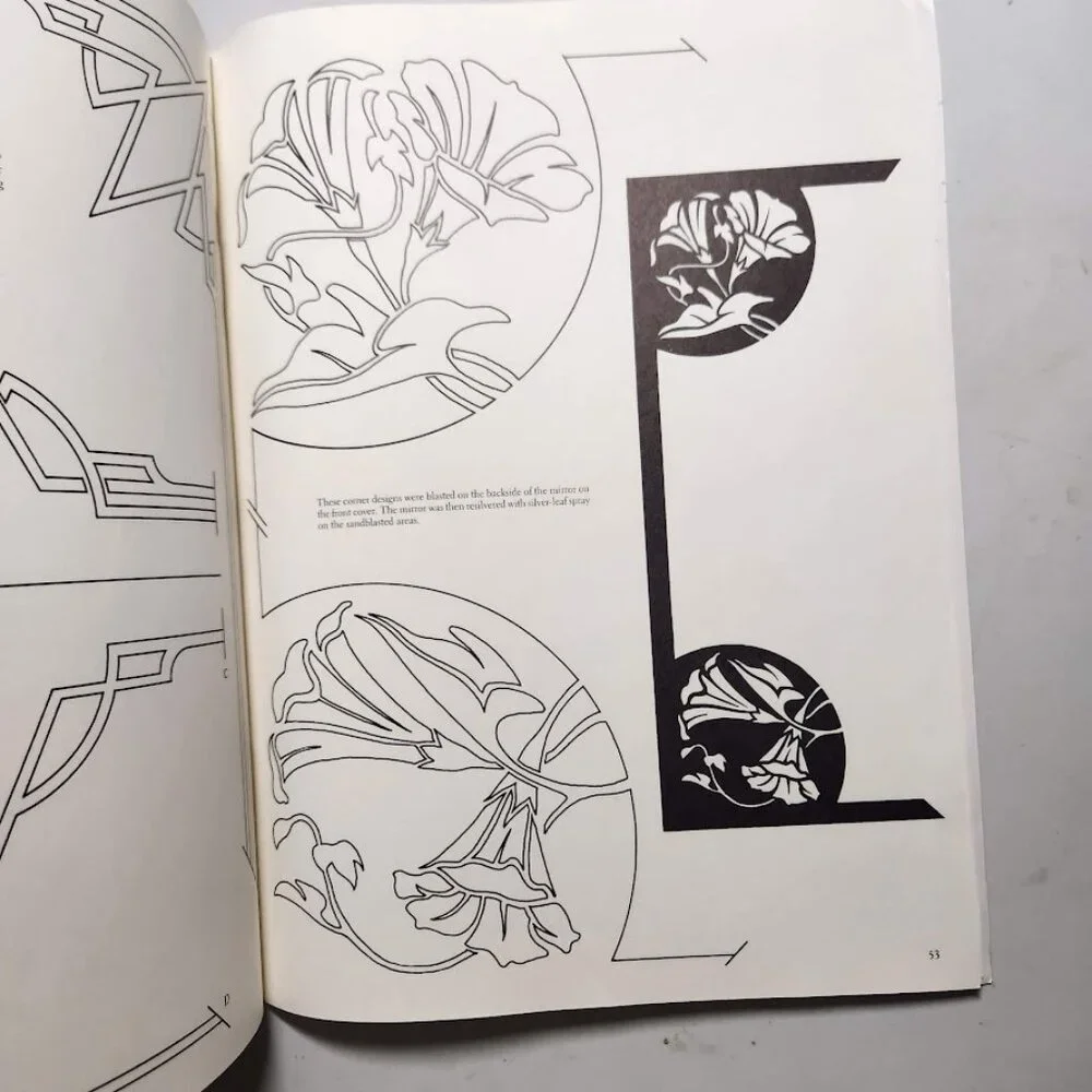 Crafting Art Book Glass Etching 46 Full-Size Patterns Complete Instructions Dove